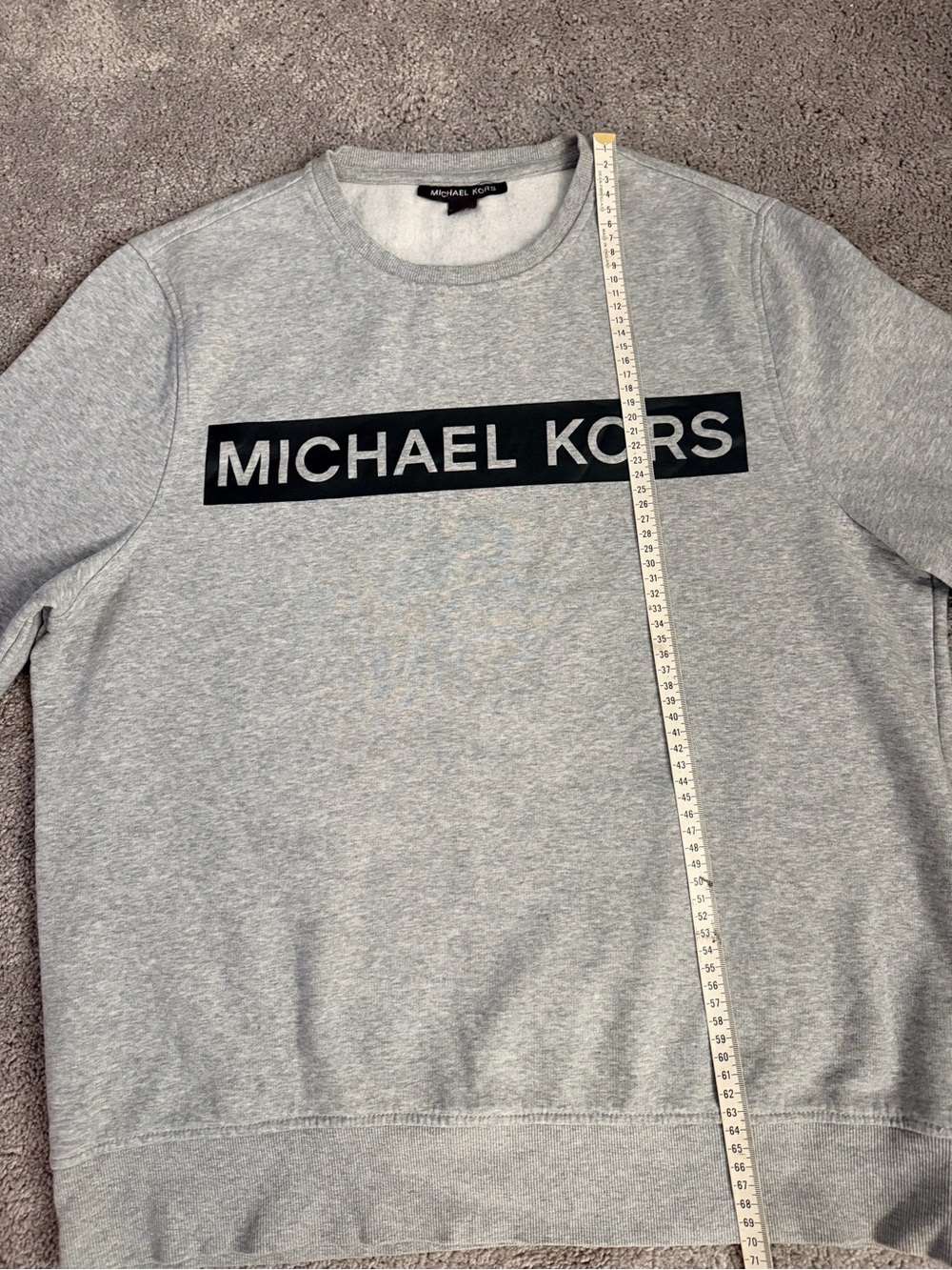 MICHAEL Michael Kors Gray Crewneck with Black Logo Bar